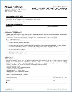 2023 Kaiser Permanente Oregon Health Insurance Forms | GNSA
