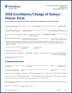 Providence 2026 Enrollment  Change Request  Waiver of Coverage Form